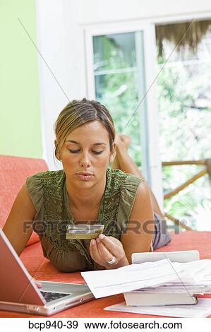 woman shopping online View Large Photo Image Stock Photo - woman shopping online. Fotosearch