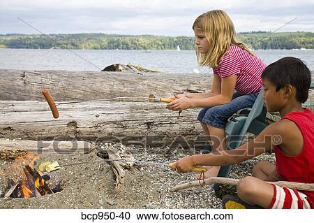 children roasting hotdogs over beach fire View Large Photo Image Stock Image - children roasting hotdogs over beach fire. Fotosearch