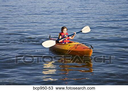 girl kayaking in puget sound View Large Photo Image Stock Image - girl kayaking in puget sound. Fotosearch