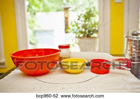 Kitchen tools ready for baking View Large Photo Image Stock Image - Kitchen tools ready for baking. Fotosearch