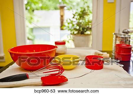 Kitchen tools ready for baking View Large Photo Image Stock Image - Kitchen tools ready for baking. Fotosearch