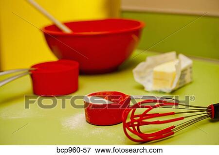 Kitchen tools ready for baking View Large Photo Image Stock Photo - Kitchen tools ready for baking. Fotosearch