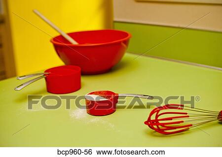 Stock Photograph - Kitchen tools ready for baking. Fotosearch