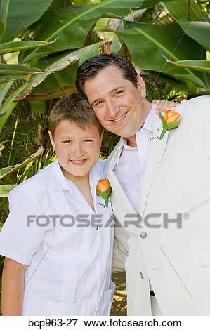 Man and boy in formal clothing outdoors View Large Photo Image Stock Photo - Man and boy in formal clothing outdoors. Fotosearch
