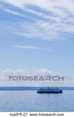 Ferry on puget sound in summer View Large Photo Image Stock Photo - Ferry on puget sound in summer. Fotosearch