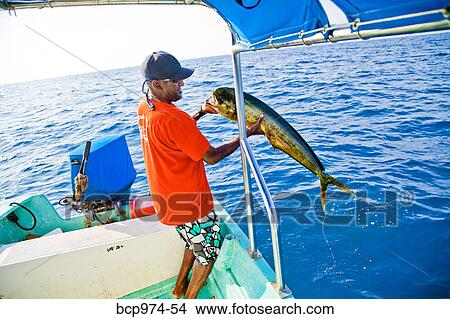 Man with fish on charter fishing boat View Large Photo Image Picture - Man with fish on charter fishing boat. Fotosearch