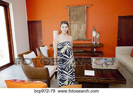 Stylish woman in colorful room View Large Photo Image Stock Photo - Stylish woman in colorful room. Fotosearch