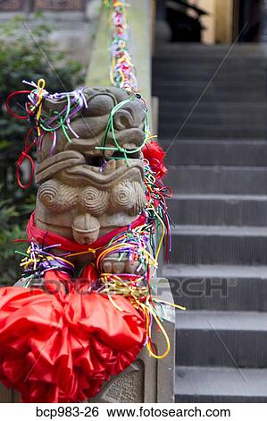 "Decorated temple foo dog statue in Chongqing, China" View Large Photo Image Stock Photograph - "Decorated temple foo dog statue in Chongqing, China". Fotosearch