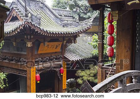 "Ornate pavilion at Luohan Si Arhat Temple, Chongqing, China" View Large Photo Image Stock Image - "Ornate pavilion at Luohan Si Arhat Temple, Chongqing, China". Fotosearch