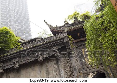 Stock Photo - "Ornate roof of Luohan Si Arhat Temple, Chongqing, China". Fotosearch