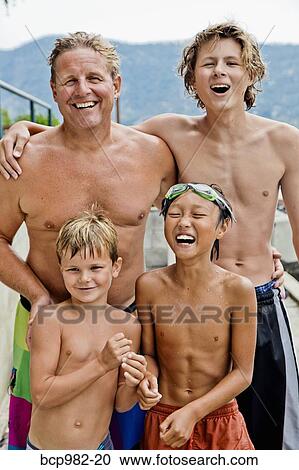 boys in trunks