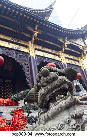 "Statue of a Chinese foo dog at Luohan Si Arhat temple, Chongqing, China" View Large Photo Image Picture - "Statue of a Chinese foo dog at Luohan Si Arhat temple, Chongqing, China". Fotosearch
