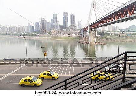 Picture - "Twin River Bridge in Chongqing, China". Fotosearch