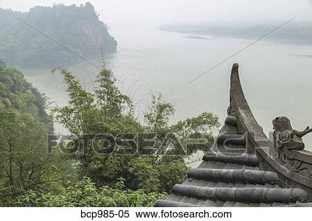 "View of the river from the Leshan giant Buddha temple, Sichuan province, China" View Large Photo Image Stock Photography - "View of the river from the Leshan giant Buddha temple, Sichuan province, China". Fotosearch