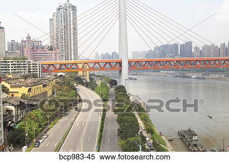 "View of the Twin River Bridge from a cable car, Chongqing, China" View Large Photo Image Stock Photography - "View of the Twin River Bridge from a cable car, Chongqing, China". Fotosearch