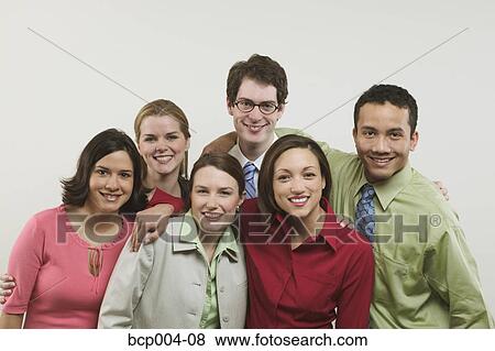 Portrait of six young business colleagues. View Large Photo Image Stock Photo - Portrait of six young business colleagues.. Fotosearch