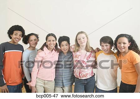 Group portrait of seven teenage friends. View Large Photo Image Stock Photo - Group portrait of seven teenage friends. . Fotosearch