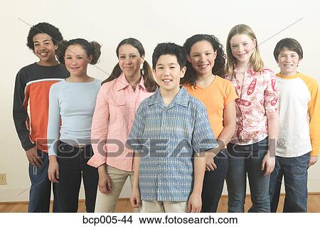 Group portrait of seven teenagers. View Large Photo Image Picture - Group portrait of seven teenagers. . Fotosearch