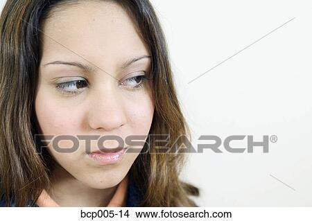Picture - Studio portrait of a teenage girl. . Fotosearch