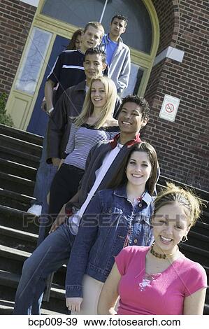Stock Photo - Portrait of high school kids.. Fotosearch