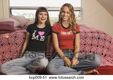 Portrait of two teenage girls. View Large Photo Image Stock Image - Portrait of two teenage girls.. Fotosearch