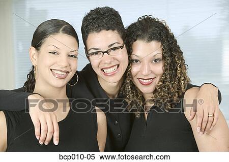 Stock Photography - Portrait of three sisters.. Fotosearch