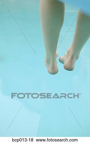 Stock Photo - A pair of legs and feet underwater.. Fotosearch