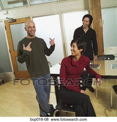 Group of three business colleagues. View Large Photo Image Stock Photo - Group of three business colleagues.. Fotosearch