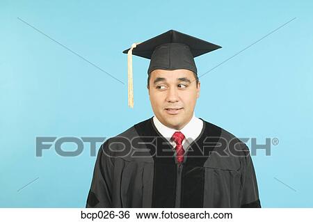 Portrait of man in cap and gown View Large Photo Image Stock Photograph - Portrait of man in cap and gown. Fotosearch