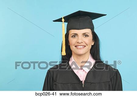 Portrait of woman in cap and gown View Large Photo Image Stock Image - Portrait of woman in cap and gown. Fotosearch