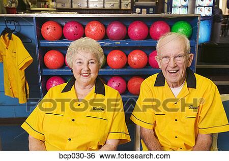 A senior bowling couple View Large Photo Image Stock Photograph - A senior bowling couple. Fotosearch