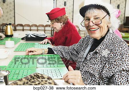 Stock Photo - Portrait of a female bingo player. Fotosearch
