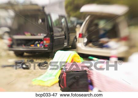 Parked vans with luggage View Large Photo Image Stock Photo - Parked vans with luggage. Fotosearch