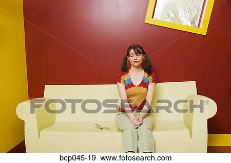 Girl waiting for the phone to ring View Large Photo Image Stock Photo - Girl waiting for the phone to ring. Fotosearch