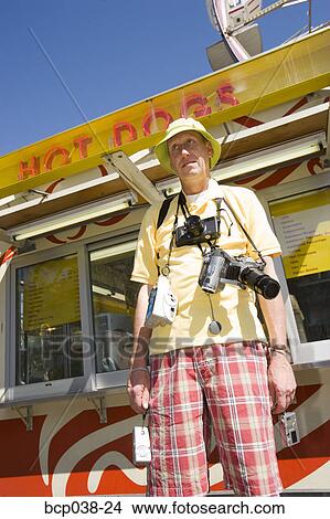 Portrait of a tourist standing outside View Large Photo Image Picture - Portrait of a tourist standing outside. Fotosearch