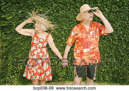 Stock Photo - Senior couple on vacation. Fotosearch