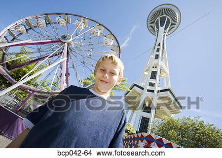 Picture - Boy at Space Needle Seattle WA. Fotosearch