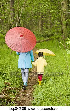 Mother and daughter walking in forest View Large Photo Image Stock Photo - Mother and daughter walking in forest. Fotosearch