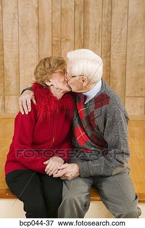 Senior couple kissing View Large Photo Image Stock Photo - Senior couple kissing. Fotosearch