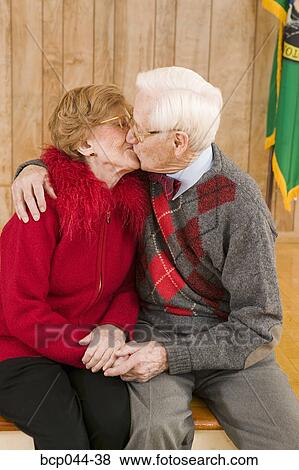 Senior couple kissing View Large Photo Image Stock Photo - Senior couple kissing. Fotosearch