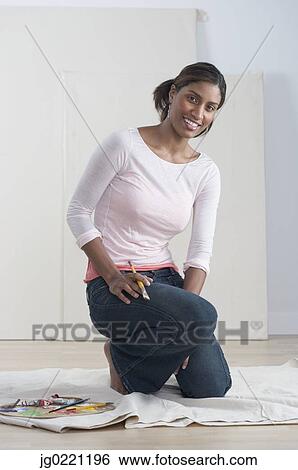 Stock Photograph - Portrait of a female artist. Fotosearch