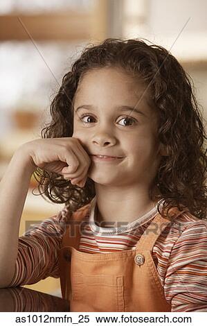 Stock Photography - Portrait of a girl smiling. Fotosearch