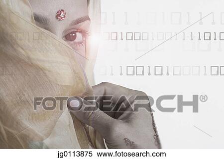 Portrait of a mid adult woman covering her face with her sari View Large Photo Image Stock Photography - Portrait of a mid adult woman covering her face with her sari. Fotosearch