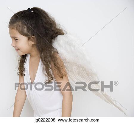 Angel girl smiling View Large Photo Image Stock Photo - Angel girl smiling. Fotosearch
