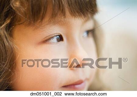 Stock Image - Close up portrait of young girl. Fotosearch