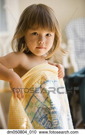 Portrait of girl with blanket View Large Photo Image Stock Image - Portrait of girl with blanket. Fotosearch
