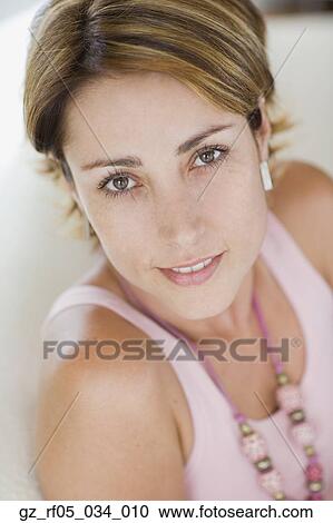 Close up of woman smiling View Large Photo Image Stock Image - Close up of woman smiling. Fotosearch