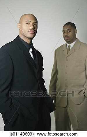 Studio shot of two African American businessmen View Large Photo Image Stock Photo - Studio shot of two African American businessmen. Fotosearch