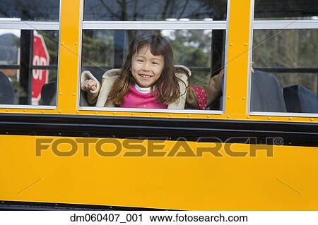 Young Asian girl on school bus View Large Photo Image Stock Image - Young Asian girl on school bus. Fotosearch