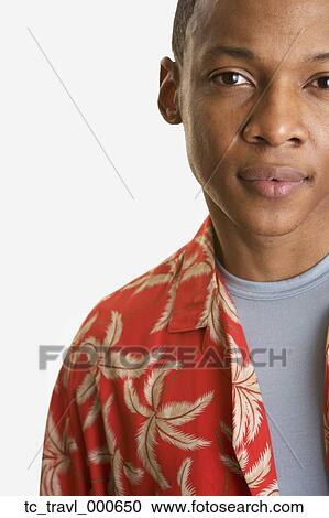 Stock Image - Studio shot of African man. Fotosearch